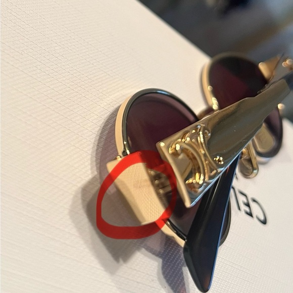 Celine Triomphe Oval Sunglasses Gold Tone - Picture 9 of 11